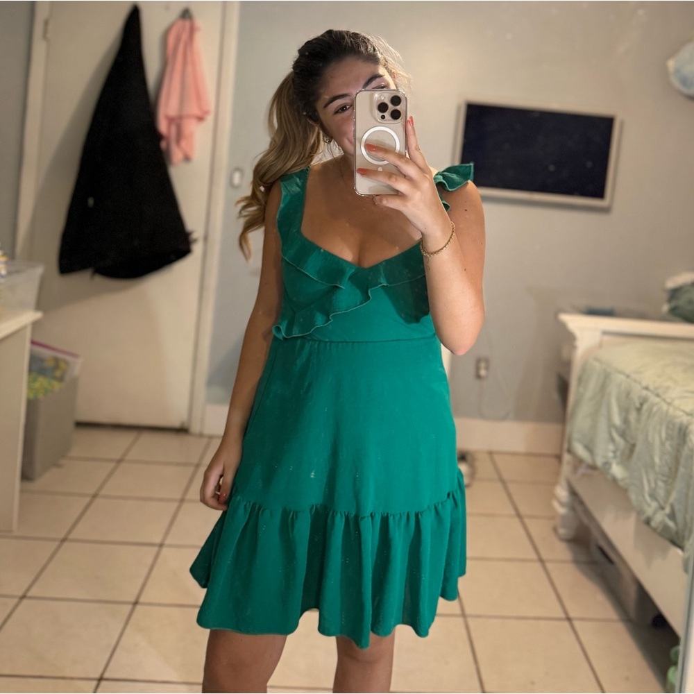 Dark Green Mini Dress